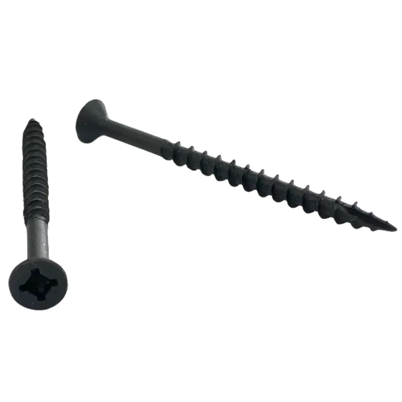#8 | 3 Inch | Quadrex Drive | Flat Head | Deep Thread | Type 17 Point | Black Phosphate Finish