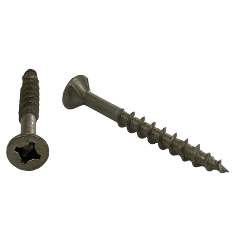 #8 | 5/8 Inch | Quadrex Drive | Flat Head | Deep Thread | Sharp Point | Dry Lube / Plain Finish