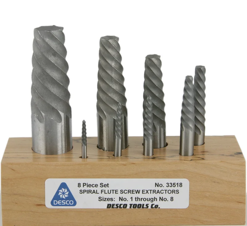 8 Piece Spiral Screw Extractor Set