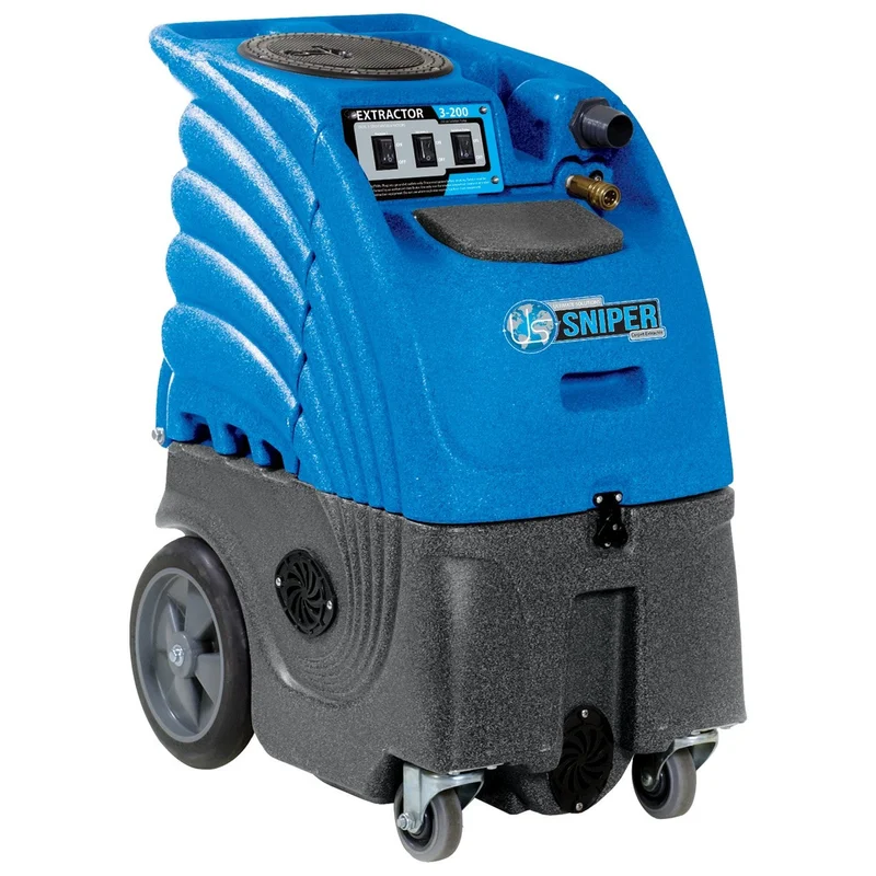 80-2500-H-DC, Carpet Extractor, Sandia Sniper, 12 Gallon, 0-500 PSI, Hot Water, Dual 2 Stage Vac Motors, DC Motor, 1 Year Pump 2 Year Motor Warranty