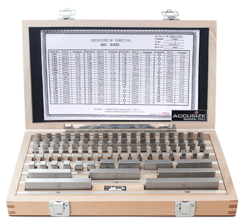 87 pc Metric Gage Block Set, Grade 0 to 2, DIN861 Germany Standard with MFG's Certificate