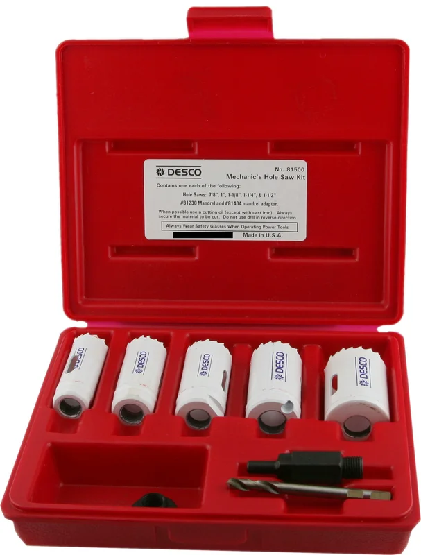9 Piece Maintenance Hole Saw Kit