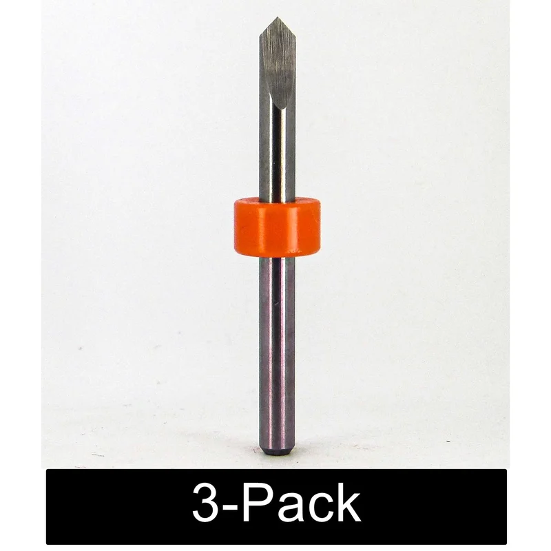 90 Solid Carbide V-Groove Engraving Bit 1/8" Shank 1.50" OAL 3 Pack