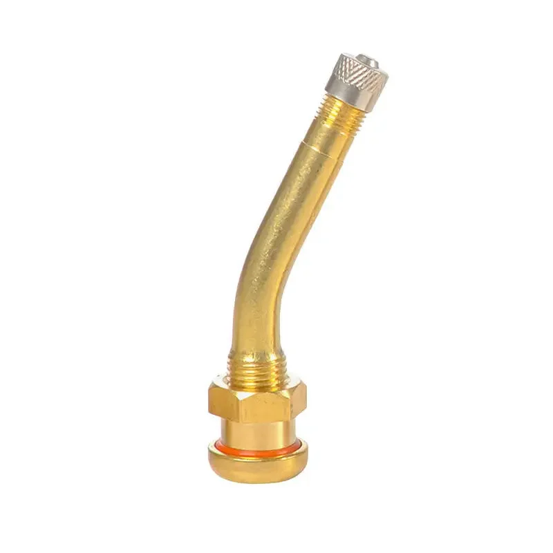 AA 27 Bend Brass Clamp-in Truck Valve, 9.7mm Rim Hole (Ea.)