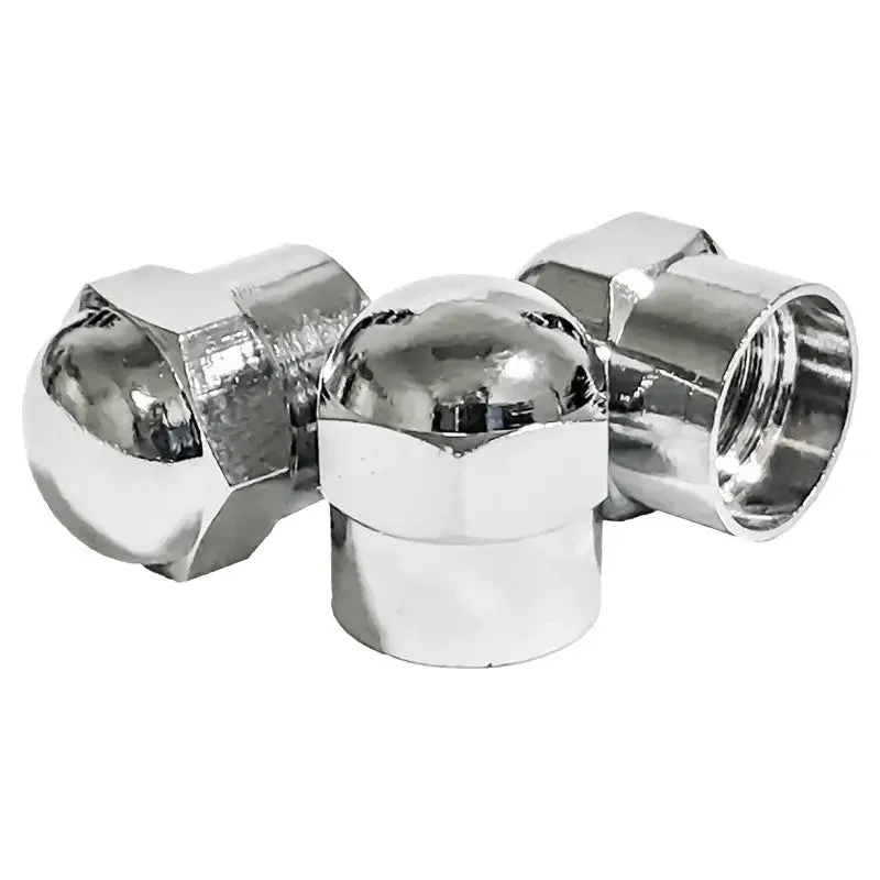 AA Chrome Hexagon Tire Valve Caps (100/Box)