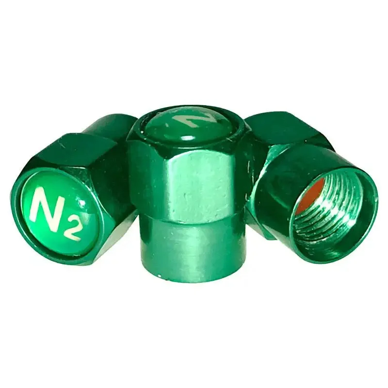 AA Green N2 Logo Metal Valve Cap (10/Bag)