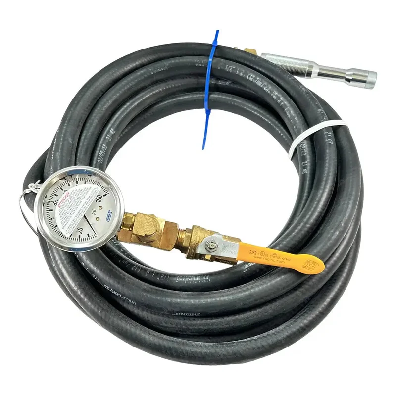 AA Large Bore Inflator w/ 25 ft Hose, 0-160 PSI Gauge - 40-150