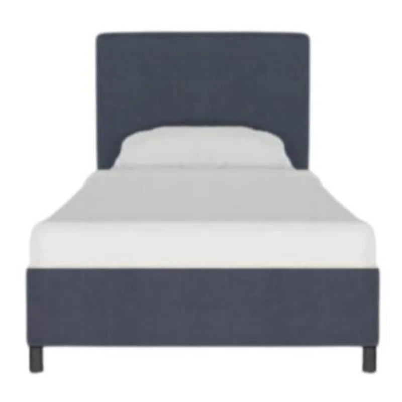 Abbie Platform Bed, Navy Linen, Twin