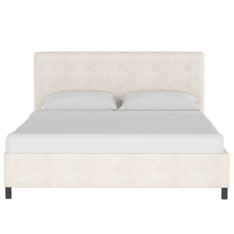 Abbie Platform Bed, Talc Linen, King, Queen, Twin