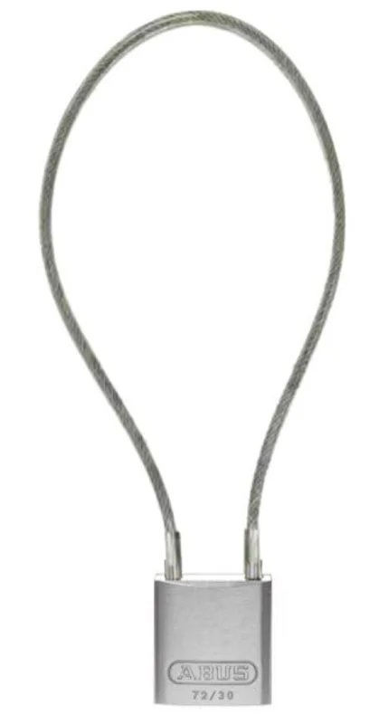 ABUS 72/30CAB 8" Cable Shackle Padlock Safety Lockout Black