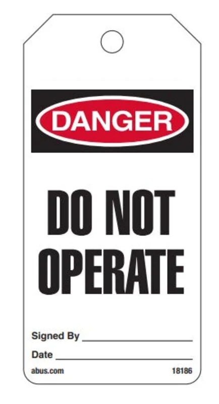 ABUS Tags On A Roll Do Not Operate White 200 pcs