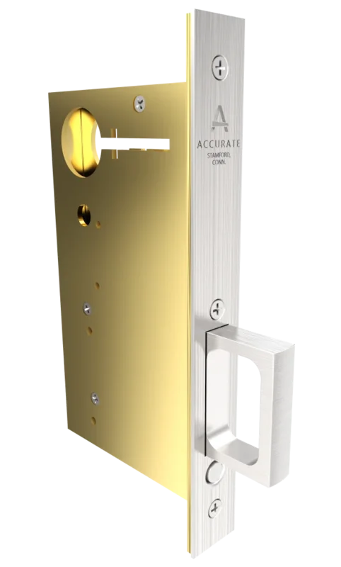 Accurate - Pocket Door Edge Pulls - 2002CPDP Passage Edge Pull 8" (Lock Body Only)