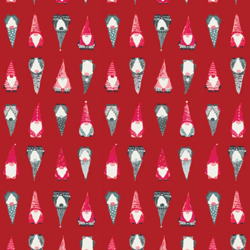 ADVENTALE: Playful Gnomes-Berry (1/4 Yard)