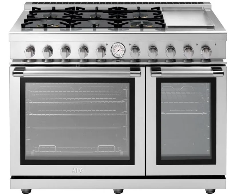 AEG - 5.7 cu. ft Dual Fuel Range in Stainless - RDF48 Stainless