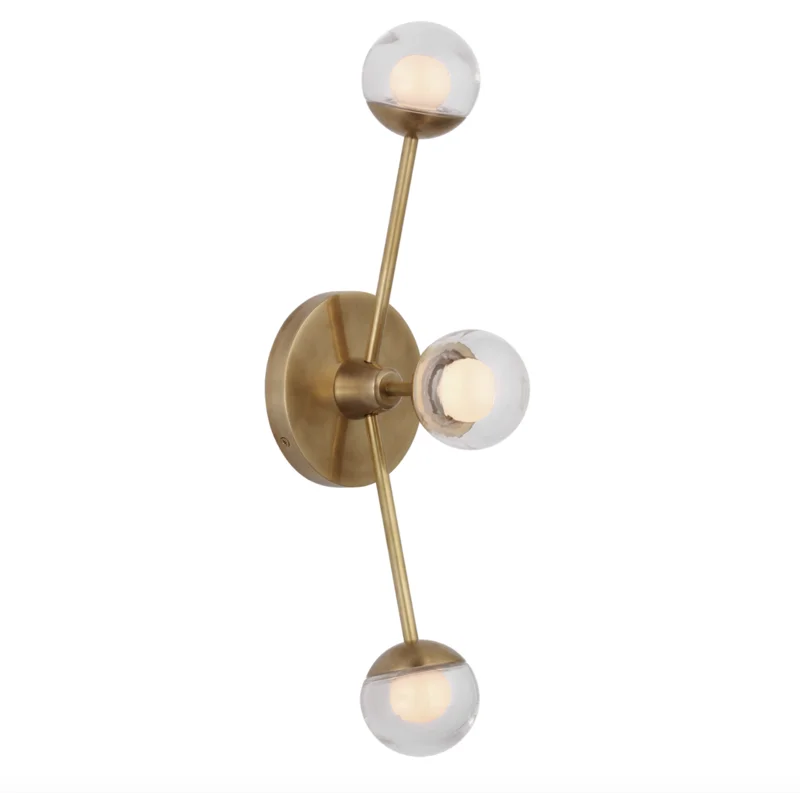 Alloway 19" Triple Linear Sconce, Soft Brass