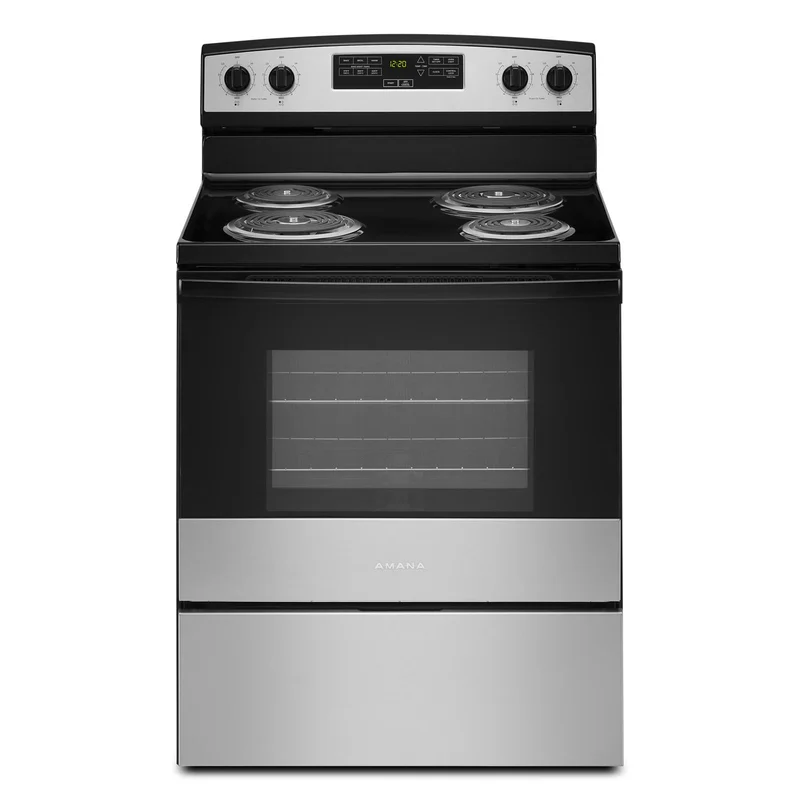 Amana - 4.8 cu. ft Electric Range in Stainless - YACR4303MMS Stainless