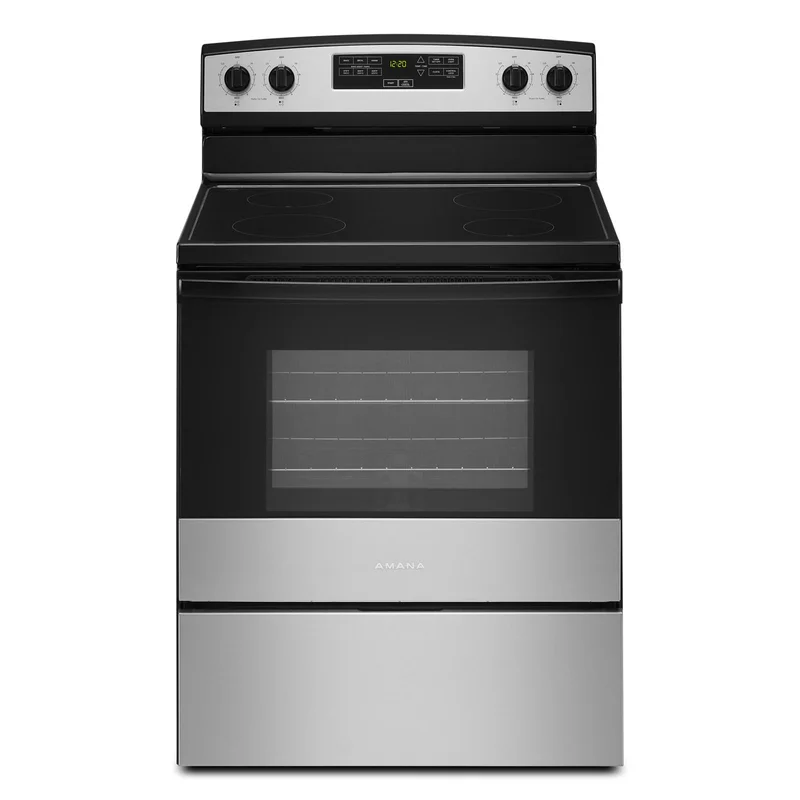 Amana - 4.8 cu. ft Electric Range in Stainless - YAER6303MMS Stainless