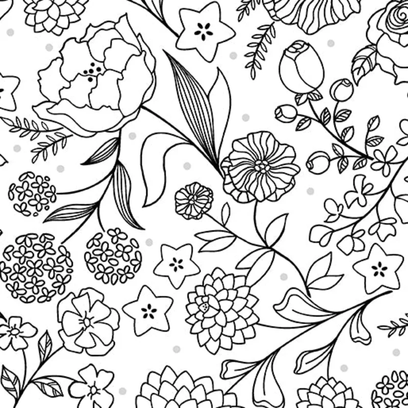 Amanda Murphy BOTANICA: Feature-Black/White (1/4 Yard)