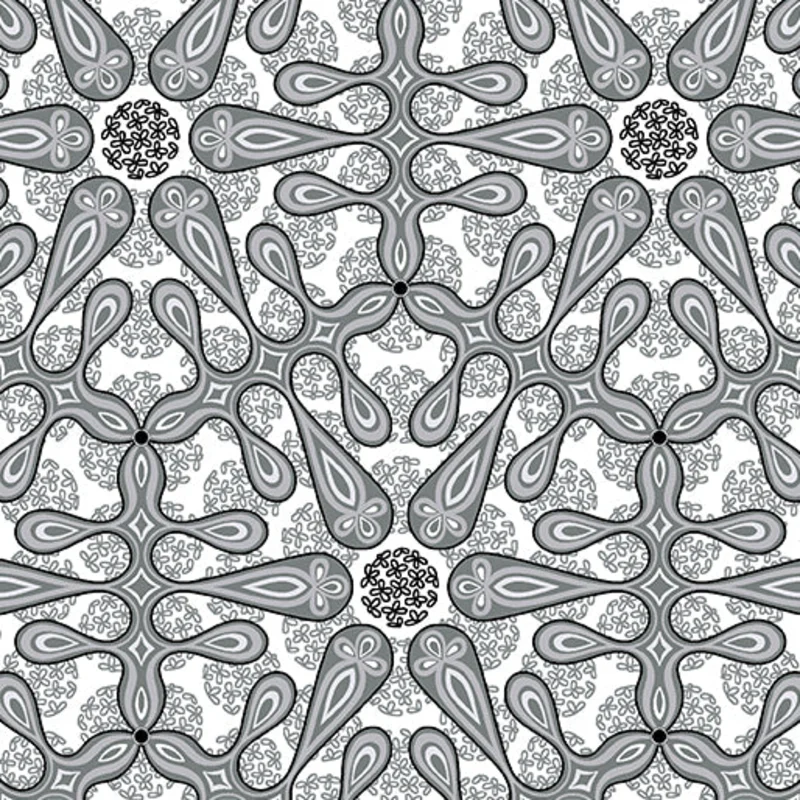 Amanda Murphy BOTANICA: Medallion-Gray (1/4 Yard)