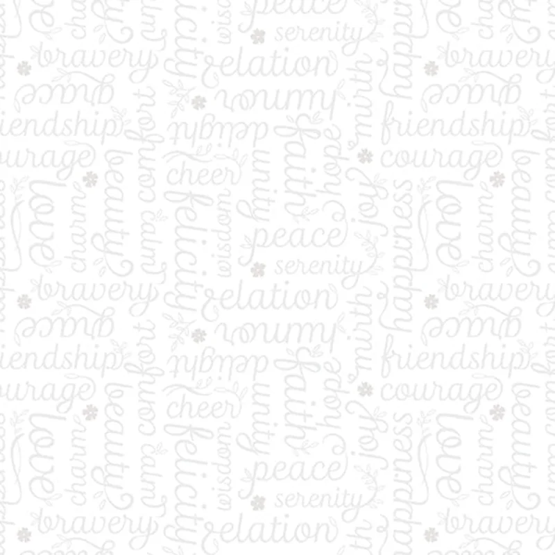 Amanda Murphy BOTANICA: Script-White (1/4 Yard)