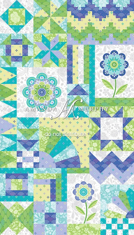 Amanda Murphy FROLIC: Blossom Block Panel-Lake