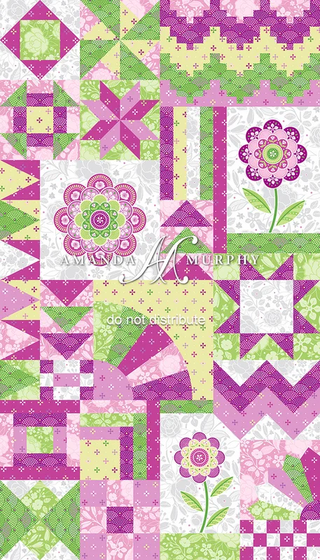 Amanda Murphy FROLIC: Blossom Block Panel-Rose