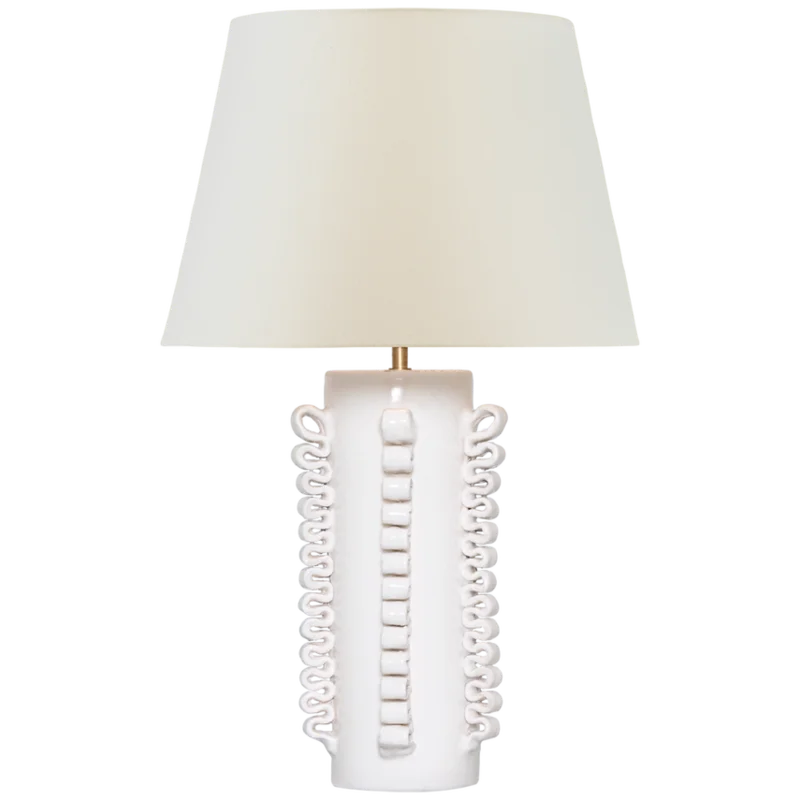 Amandine Table Lamp, Glossy White Crackle