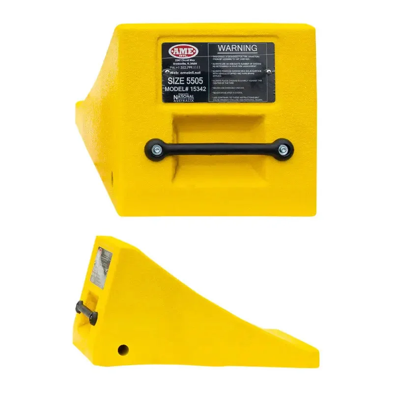 AME Yellow Poly. Wheel Chock w/ Handle for 47"-165"