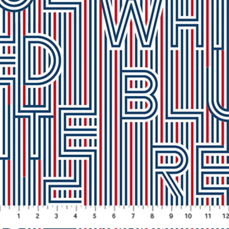 AMERICA 250: Red, White & Blue-White Multi (1/4 Yard)