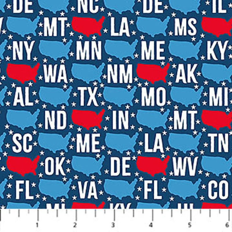 AMERICA 250: States-Navy Multi (1/4 Yard)