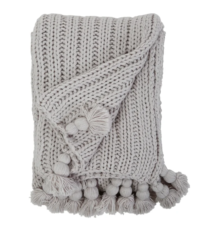 Anacapa Oversized Throw, Light Grey