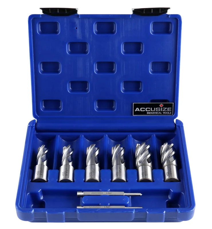 Annular Cutter Set, 1'' Cut with 3/4'' Weldon Shank, 8 Pcs/Set, 0519-0001