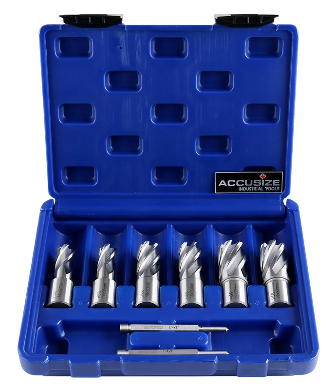 Annular Cutter Set, 30mm Cut with 19.05mm Weldon Shank, 8 Pcs/Set, 0519-0030