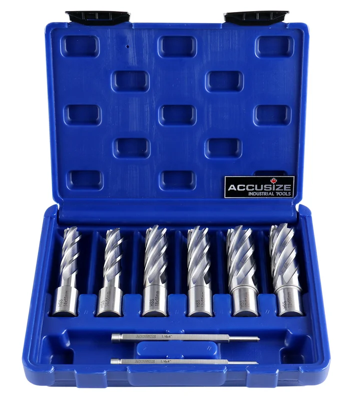 Annular Cutter Set, 55mm cut with 19.05mm Weldon Shank, 8 Pcs/Set, 0519-0055