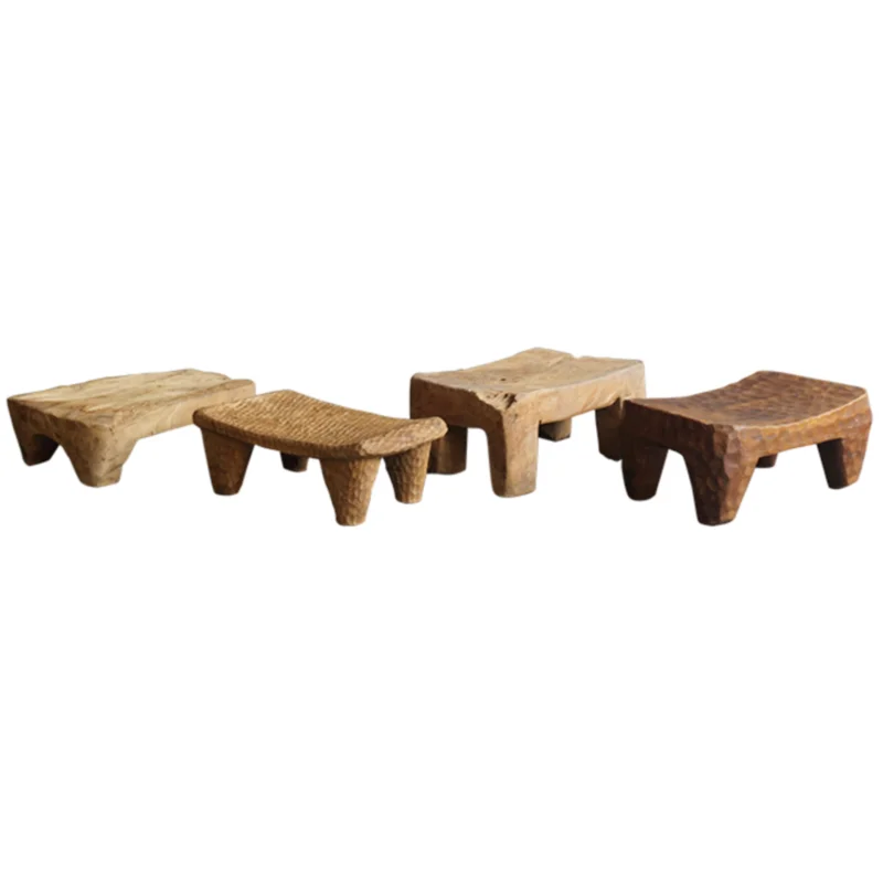 Antique Low Stool, 20"L x 11"W x 7"H