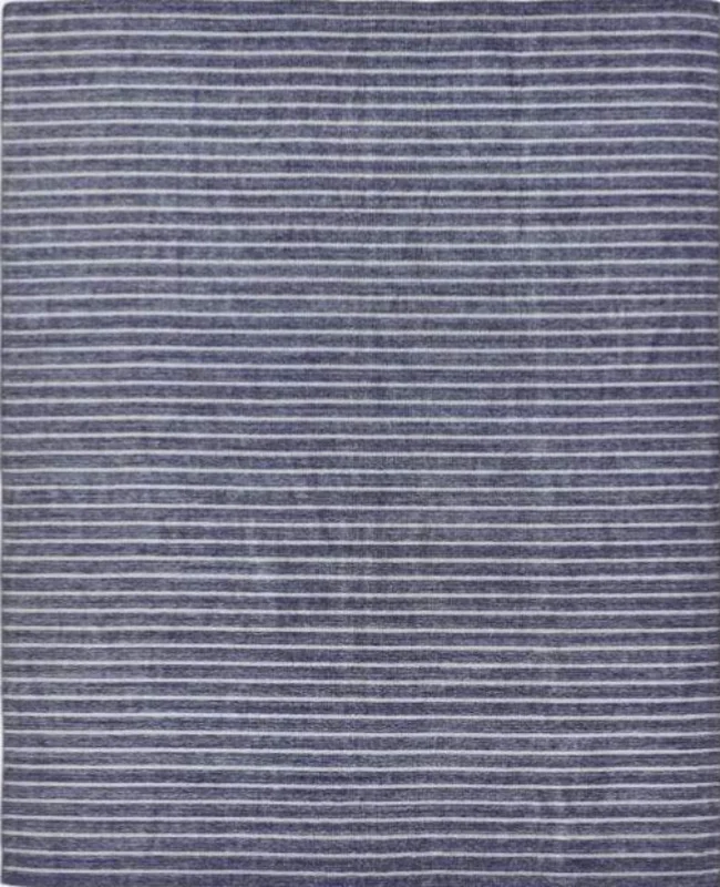 Anzaro Outdoor Rug, Navy / White Striped Performance Yarn