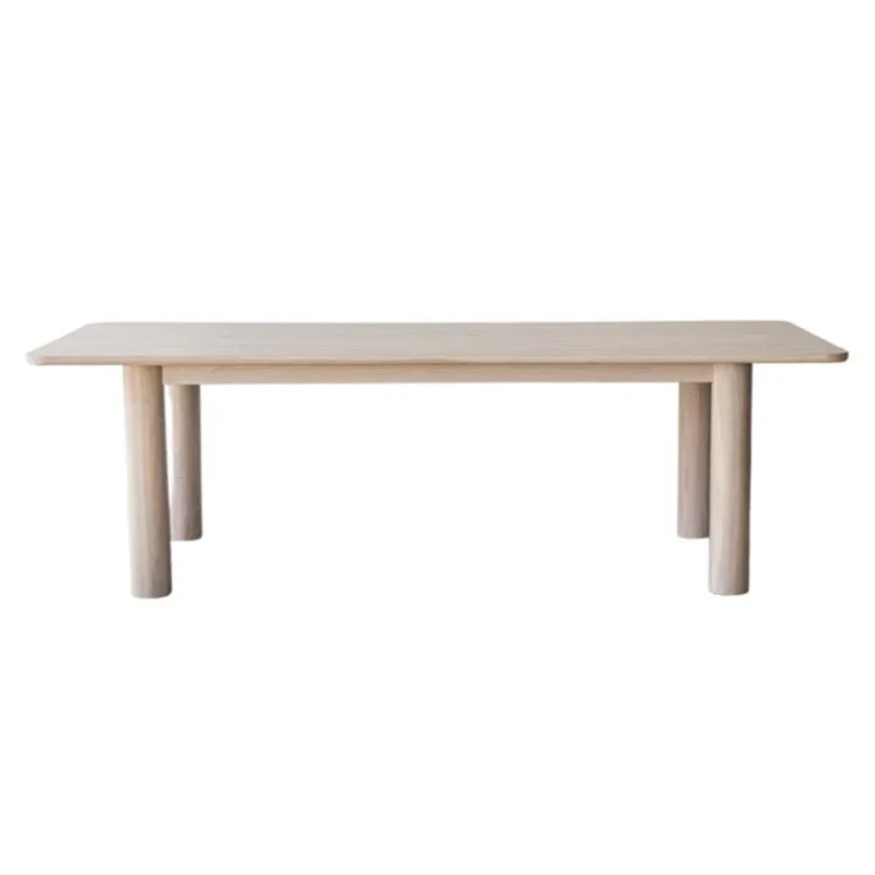 Arc 76" White Ash Dining Table, Nude