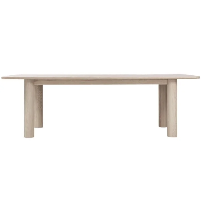 Arc 98" White Ash Dining Table, Nude