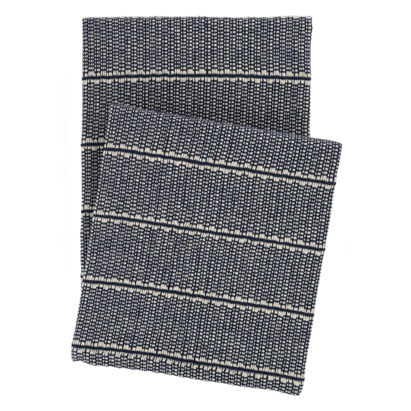 Archer Navy Woven Cotton Throw