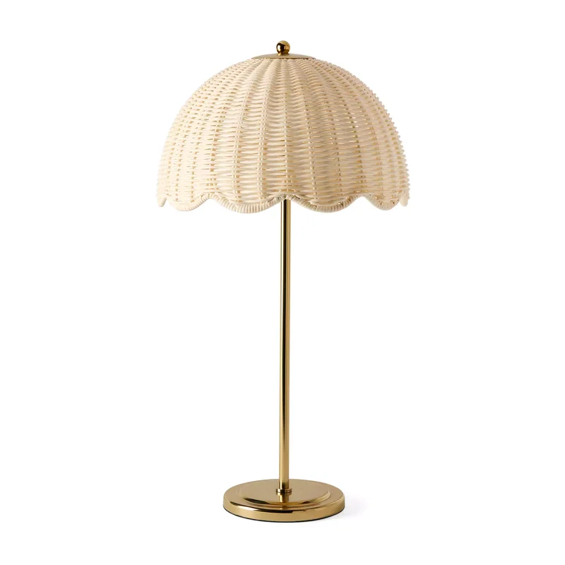 Arden Table Lamp - Brass/Rattan, 22.75"H