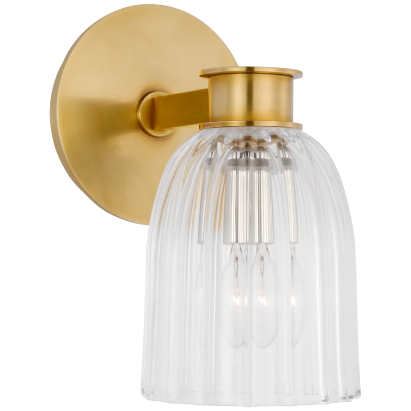 Asalea Single Sconce, Hand-Rubbed Antique Brass
