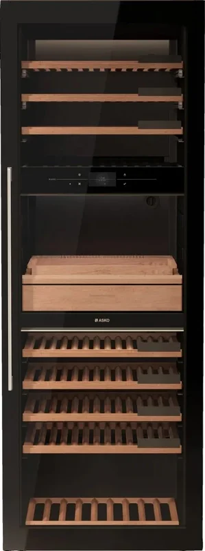 Asko - 27.6 Inch 190 Bottles Wine Fridge Refrigerator in Black - WCN311942G Black