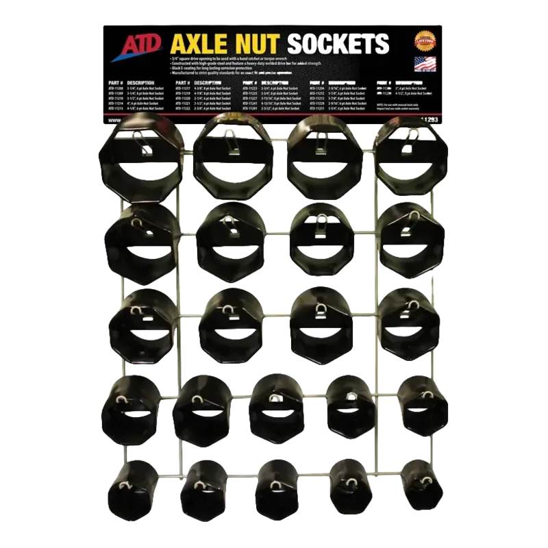 ATD-11293 Axle Nut Socket Display Set, 3/4" Square Dr. (22 pcs)