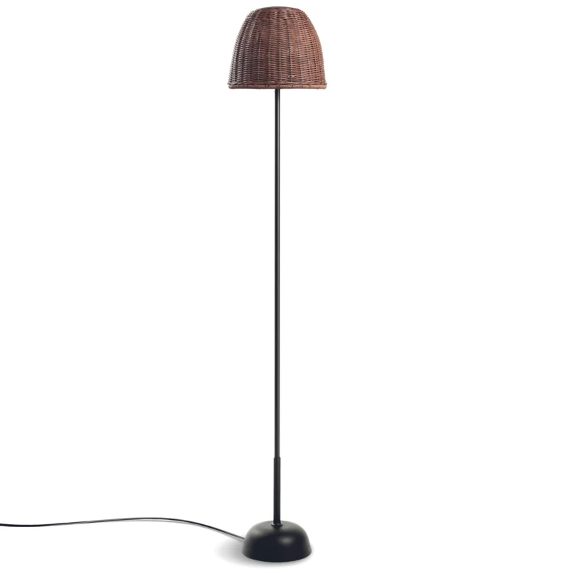 Atticus Outdoor 45" Floor Lamp, Graphite Brown/Brown Shade