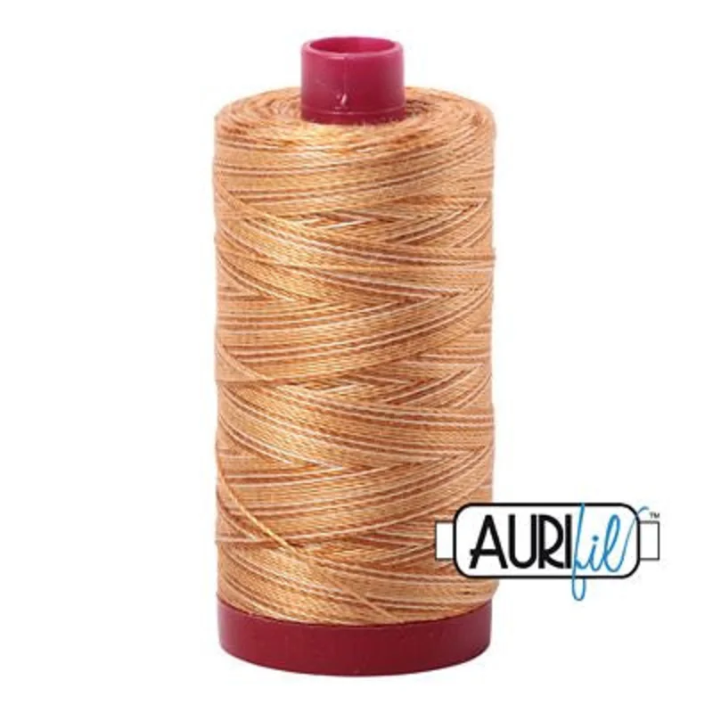 Aurifil: 12wt Cotton-Variegated Creme Brulee 4150