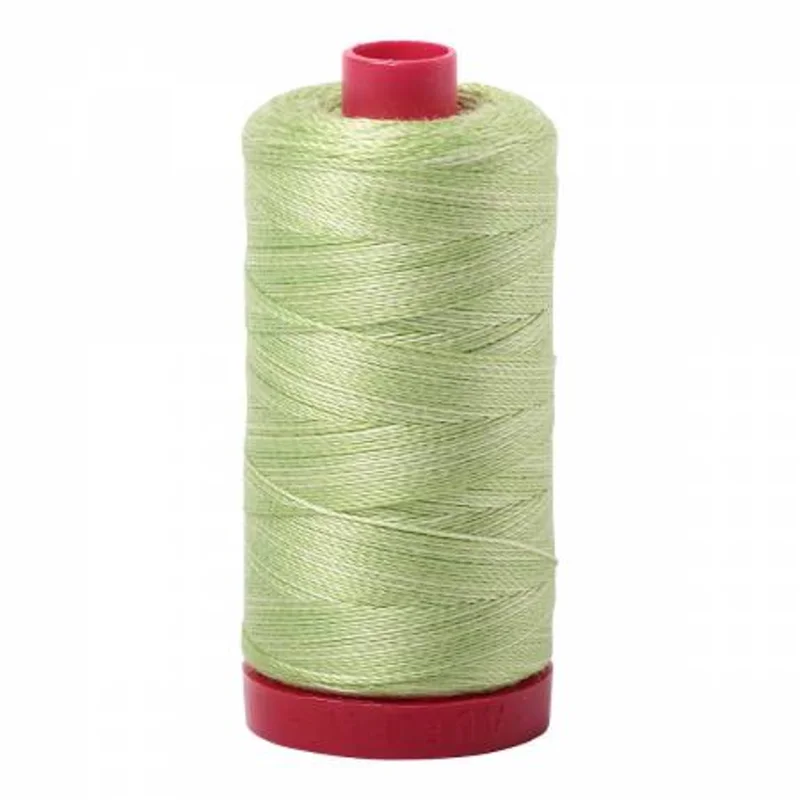 Aurifil: 12wt Cotton-Variegated Light Spring Green 3320