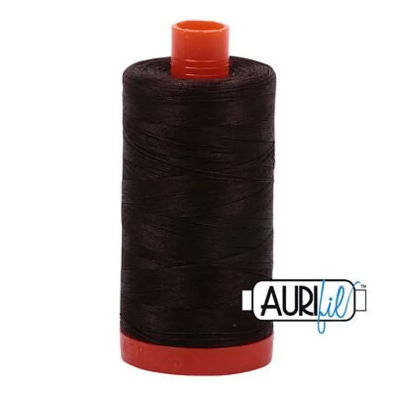 Aurifil: 50wt Cotton-Dark Bark 1130