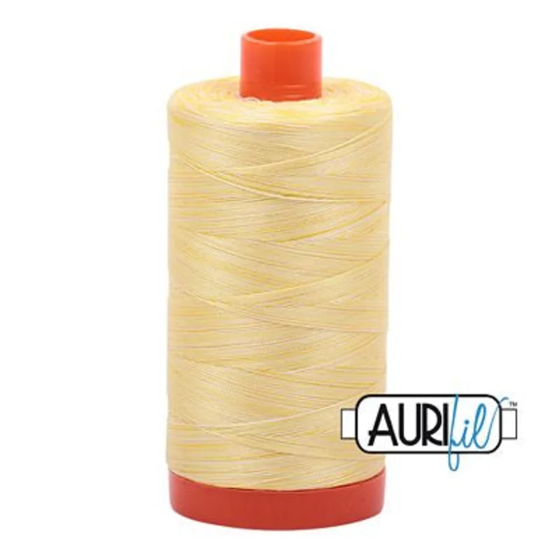 Aurifil: 50wt Cotton-Variegated Lemon Ice 3910