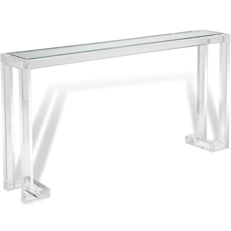 Ava Sofa Table, Acrylic / Glass, 60"W x 10"D