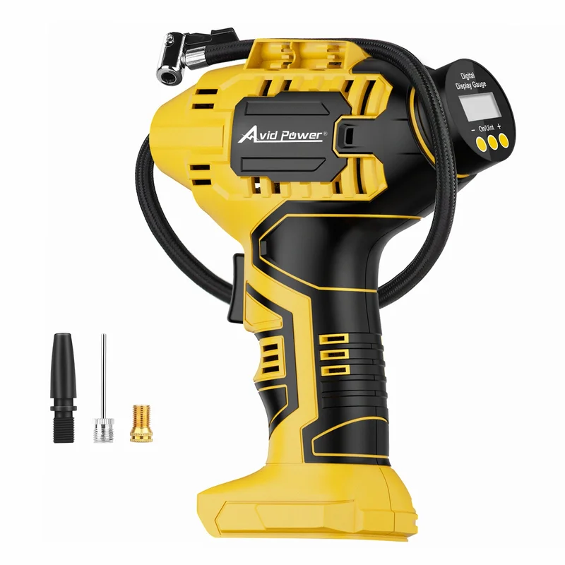 AVID POWER Cordless Tire Inflator (Bare Tool), Compatible with DeWalt 20V Max Batteries of DCB Series, Portable Air Compressor w/ Digital Pressure Gauge, Air Pump for Car, Bike, Motorcycle, Ball